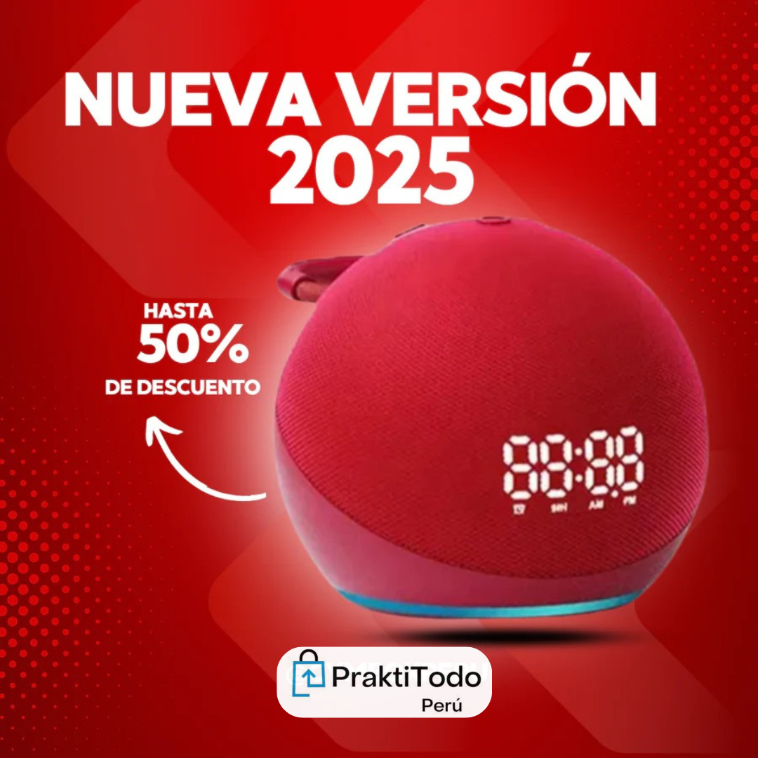 PARLANTE INTELIGENTE ALEXA CON RELOJ DIGITAL