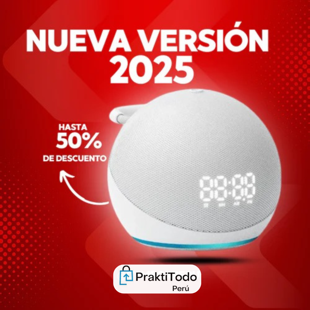 PARLANTE INTELIGENTE ALEXA CON RELOJ DIGITAL